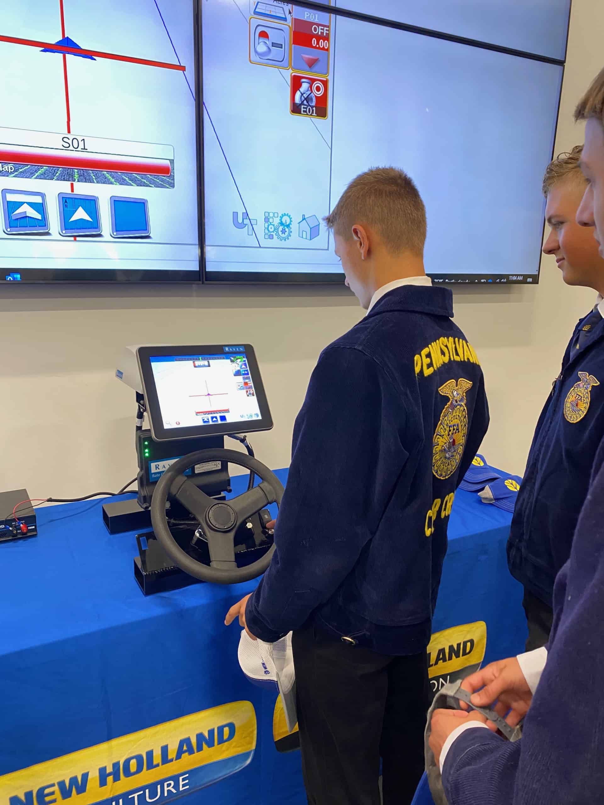 Cedar Crest FFA in Pennsylvania received a simulator during a special event hosted at a local New Holland Agriculture dealership.