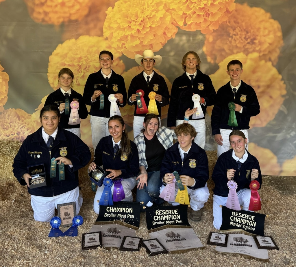 Back row, from left to right: Margaret Alford (12), Adilene Hoffman (10), Izaak Sharp (11), Ian Van Winkle (12) and Tyler Milami (10). Front row, from left to right: Viviana Velazquez (11), Faith Escoto (11), Ms. Shannon (small animal advisor), Richie Boyk (11) and Hailey Heer (10).