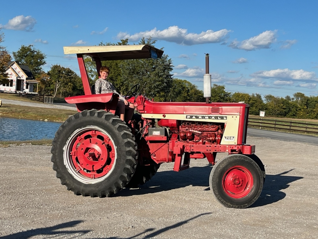 John Blandford on his tractor at Batey Farms.