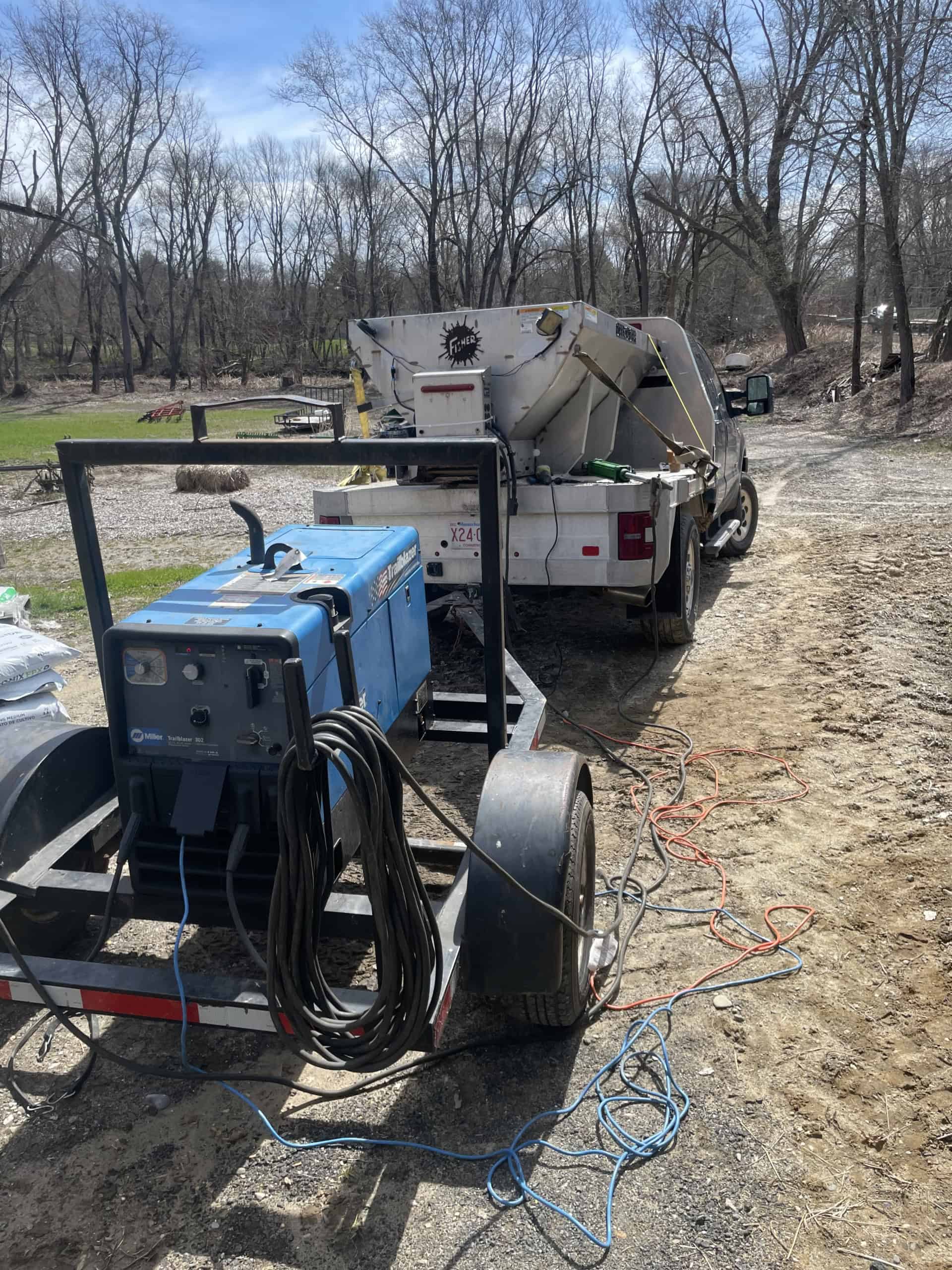 The newest addition to the business: a trailered welding machine.