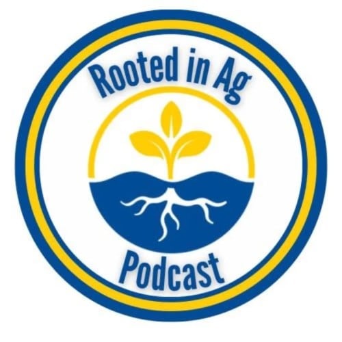 The Rooted In AG Podcast logo, which is located on all the social media platforms where the podcast is shared.