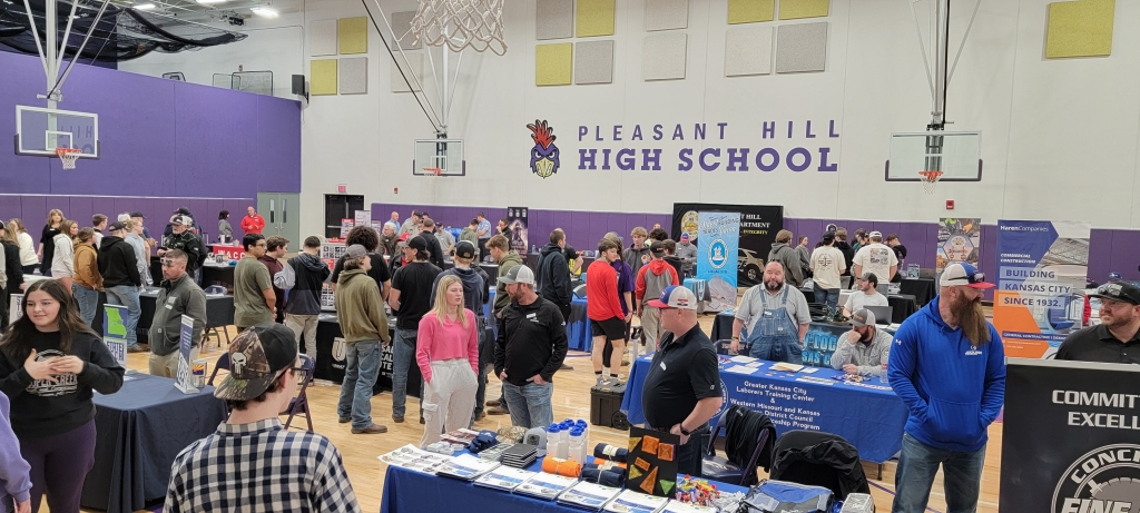 Students enjoying the Pleasant Hill Trades Fair.