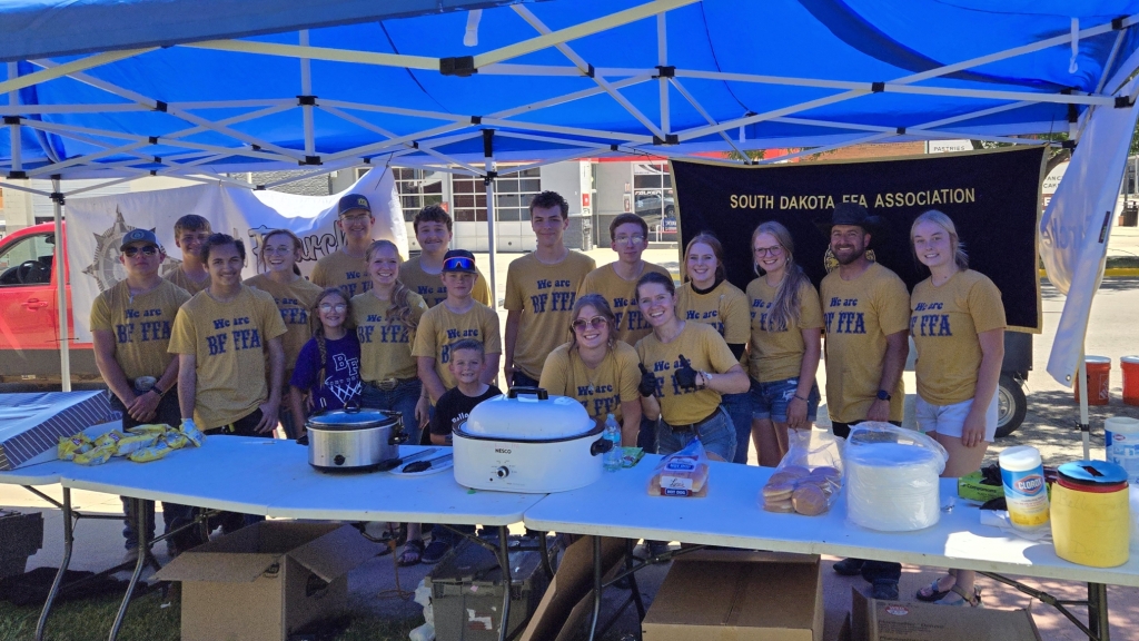 Belle Fourche FFA members gather together before serving the public.