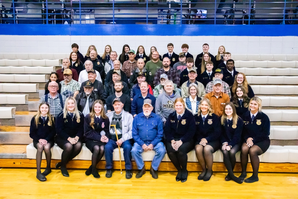 Attendees of the 2023 Brookfield FFA Veteran’s Day assembly and breakfast with the Brookfield FFA members who worked the event.