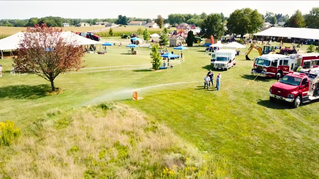 The local fire department showcased its water hose.