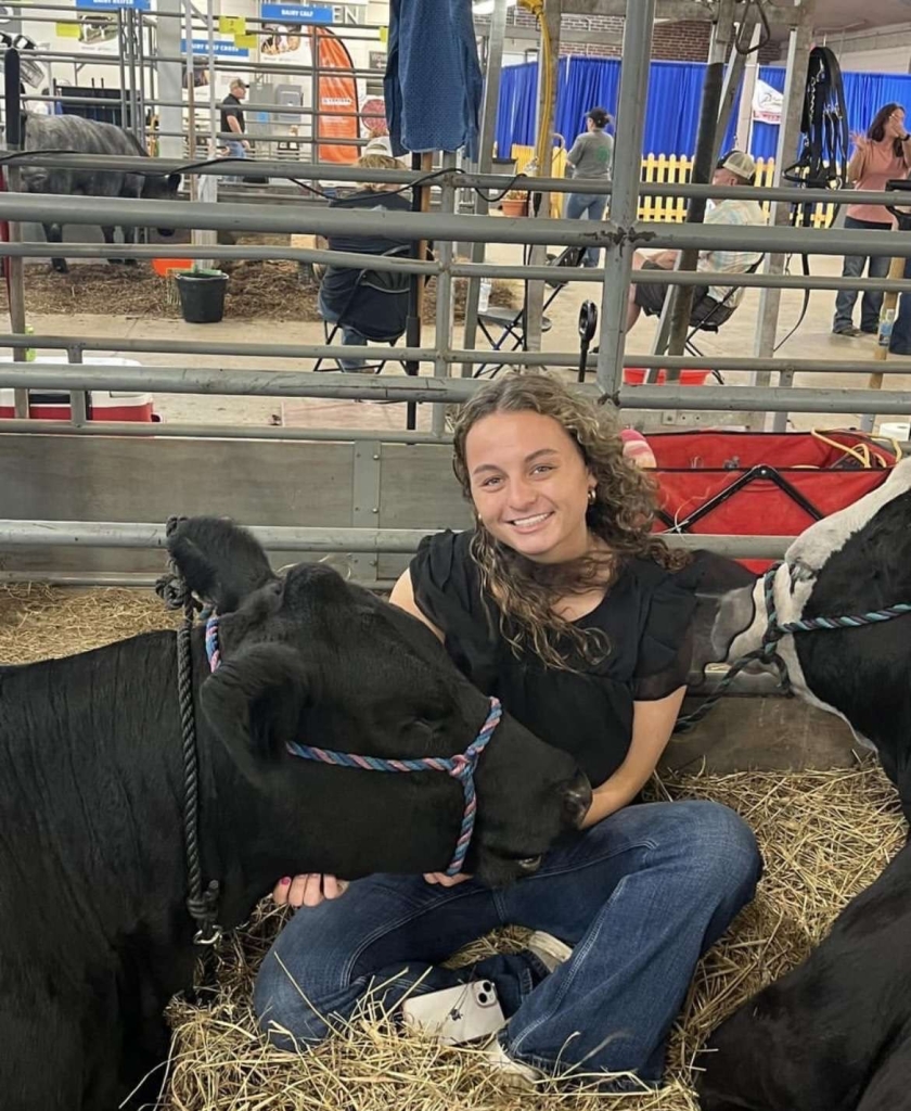 Ava Susong with her heifer.