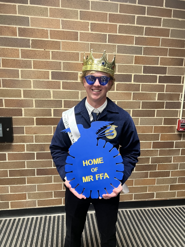 Cameron Williams won the Mr. FFA pageant and took home a shield to be displayed in his high school.