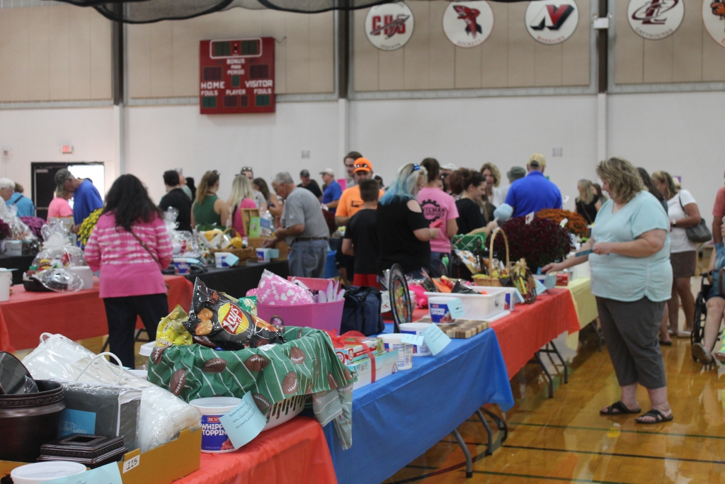 The Granton High School Fieldhouse was filled with people and activities all day.