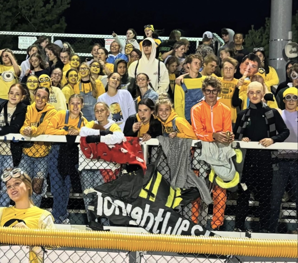 Evergreen high school had a Minion out for the football game to continue to show their support for pediatric cancer. 