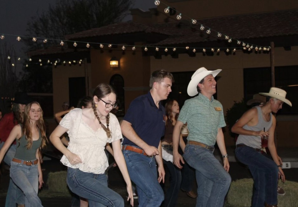 FFA members dancing at the third annual AAEC-EM FFA Barn Dance.