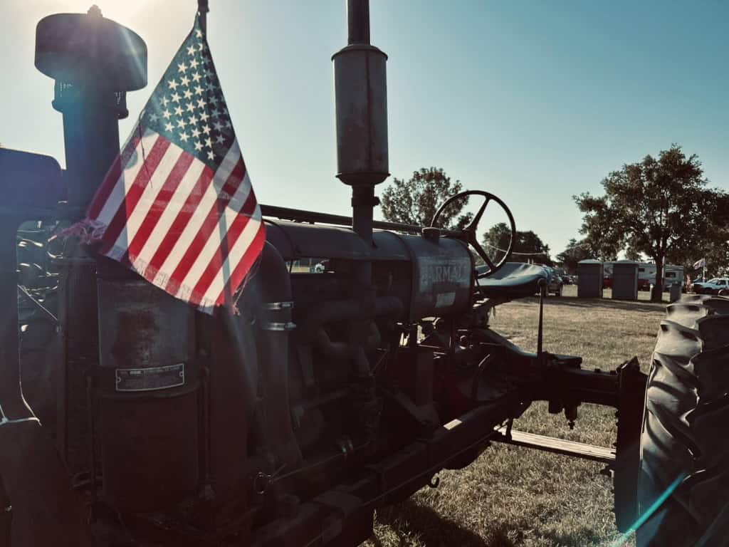 Tractor on display at the Flywheelers Antique Gas and Steam Engine Tractor Show.