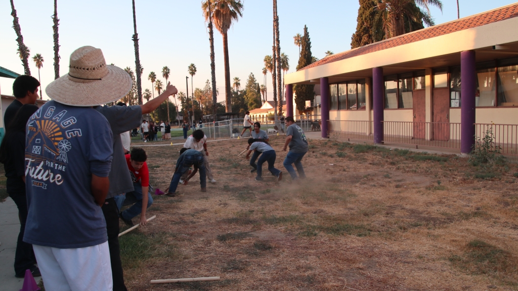 Students compete in a game of “Shells.”