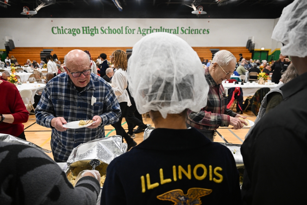 A peek behind the serving table at the Chicago High School for Agricultural Sciences.