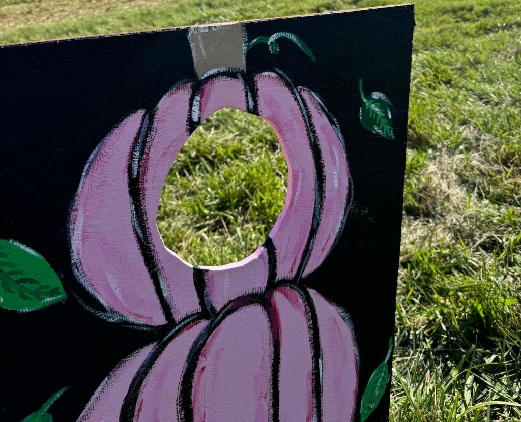 Pumpkin photo opportunity at the Brighton FFA Pumpkin Patch.