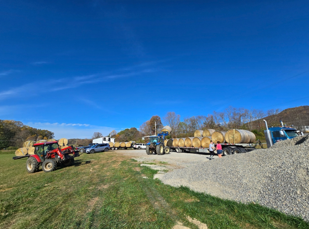 The process of getting everything loaded onto the respective trucks.