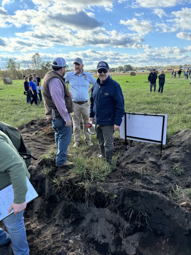 North Carolina FFA State Advisor Joshua Bledsoe attends the Land Judging CDE.