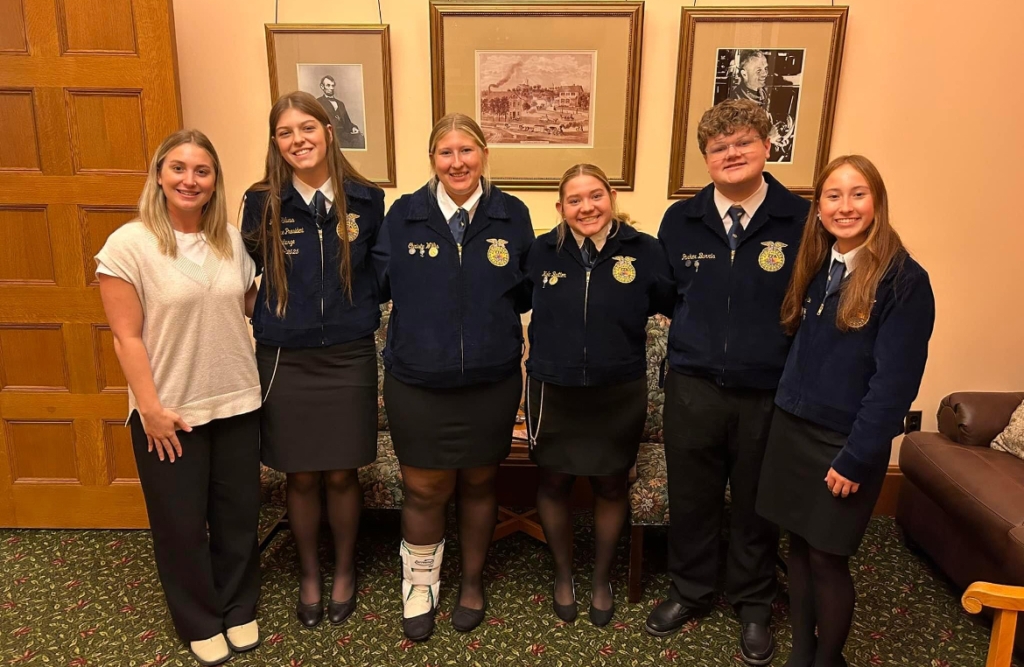 Fort Frye FFA members pose with Senator Brian Chavez’ assistant.