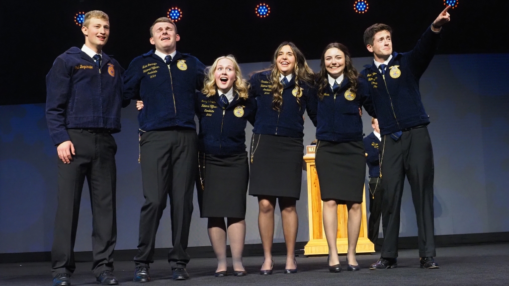 The 2024-25 National FFA Officer Team is announced during the 97th National FFA Convention & Expo.