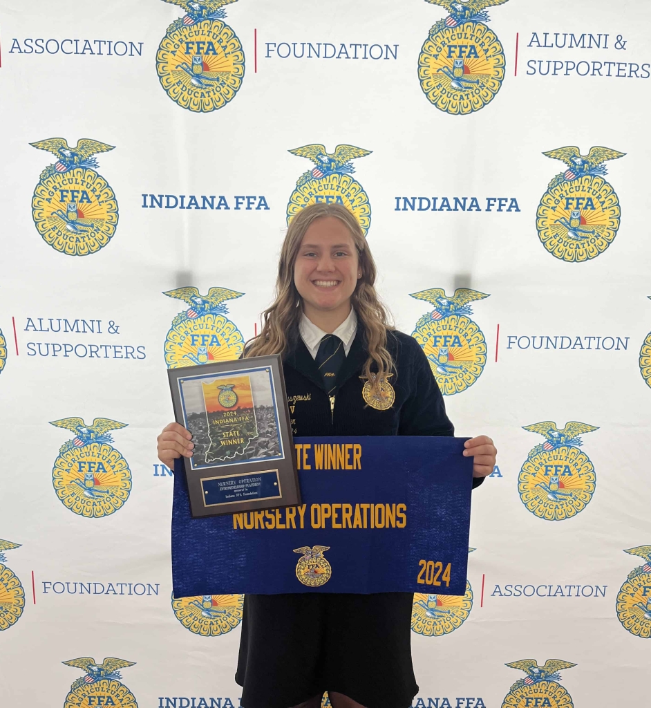 Maruszewski placed first in the state of Indiana with her nursery operations Supervised Agricultural Experience (SAE).