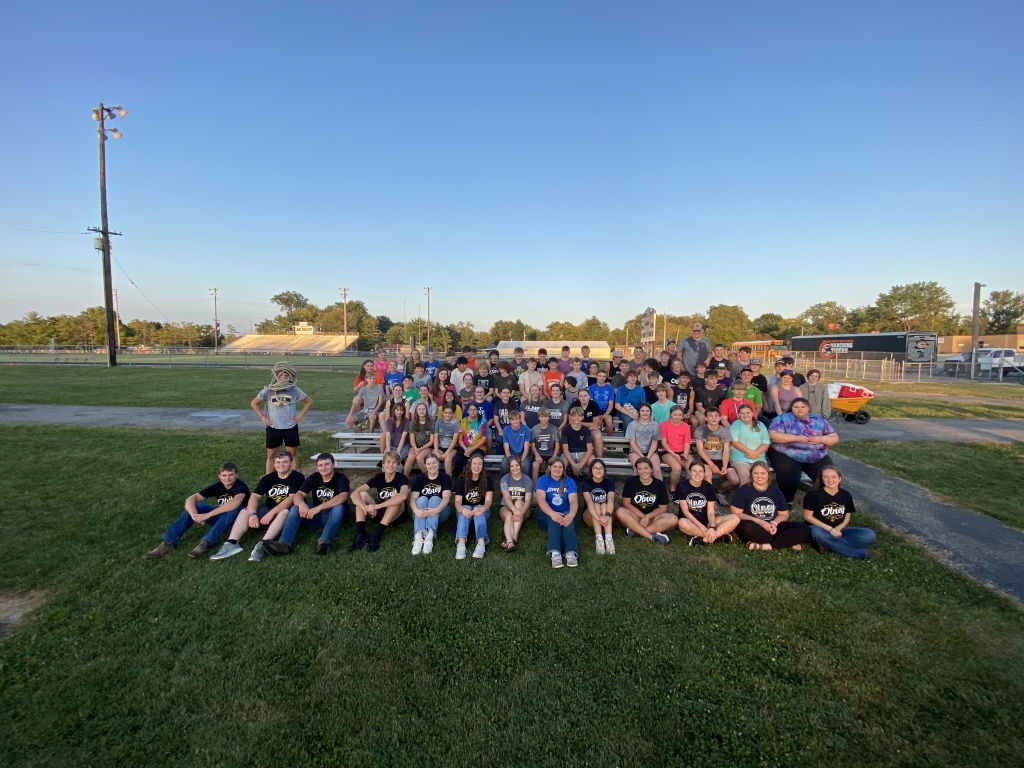 Ninety-three Olney FFA Chapter members pose for a picture after the 2024 Back to School Bash.