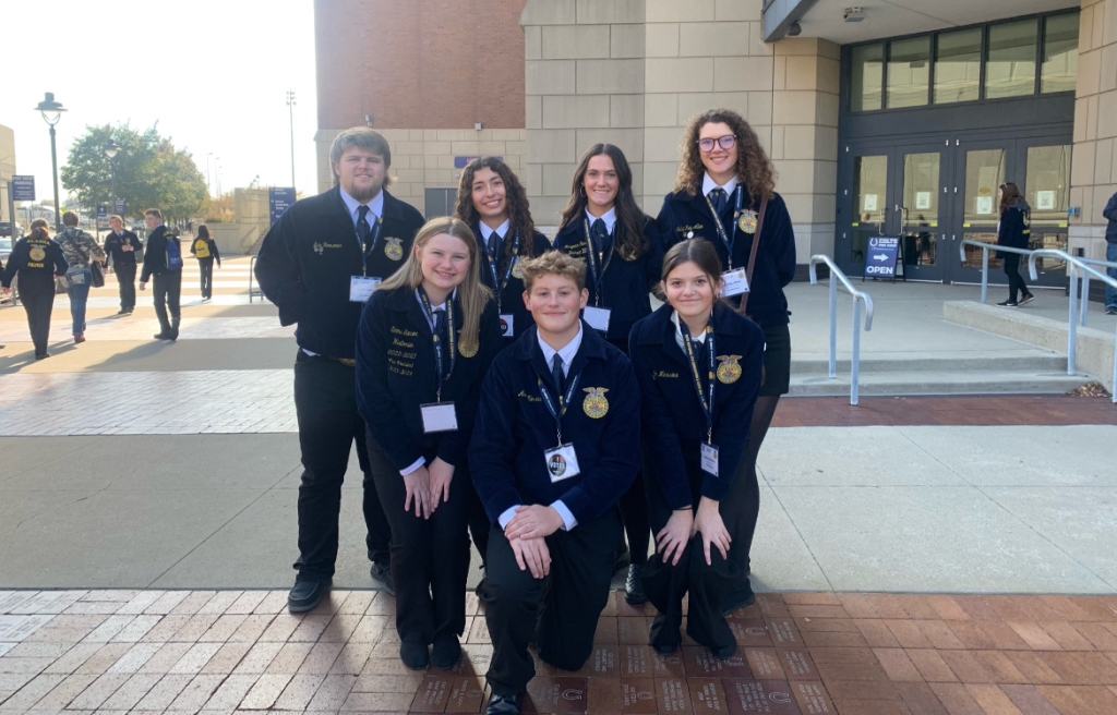 The Lanesville FFA Chapter officer team at National FFA Convention.