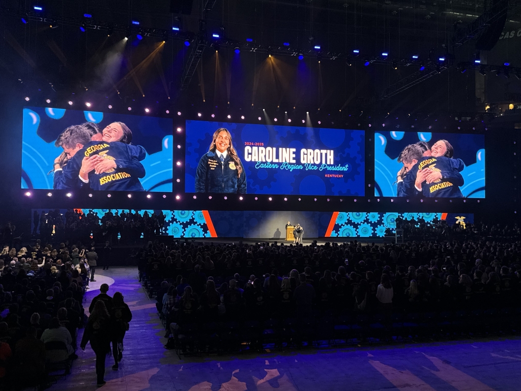 Caroline Groth is announced as the 2024-25 National FFA Eastern Region Vice President.