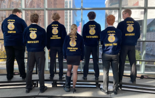 Seven Iowa Iowa members of the National FFA Chorus at the Arts Garden