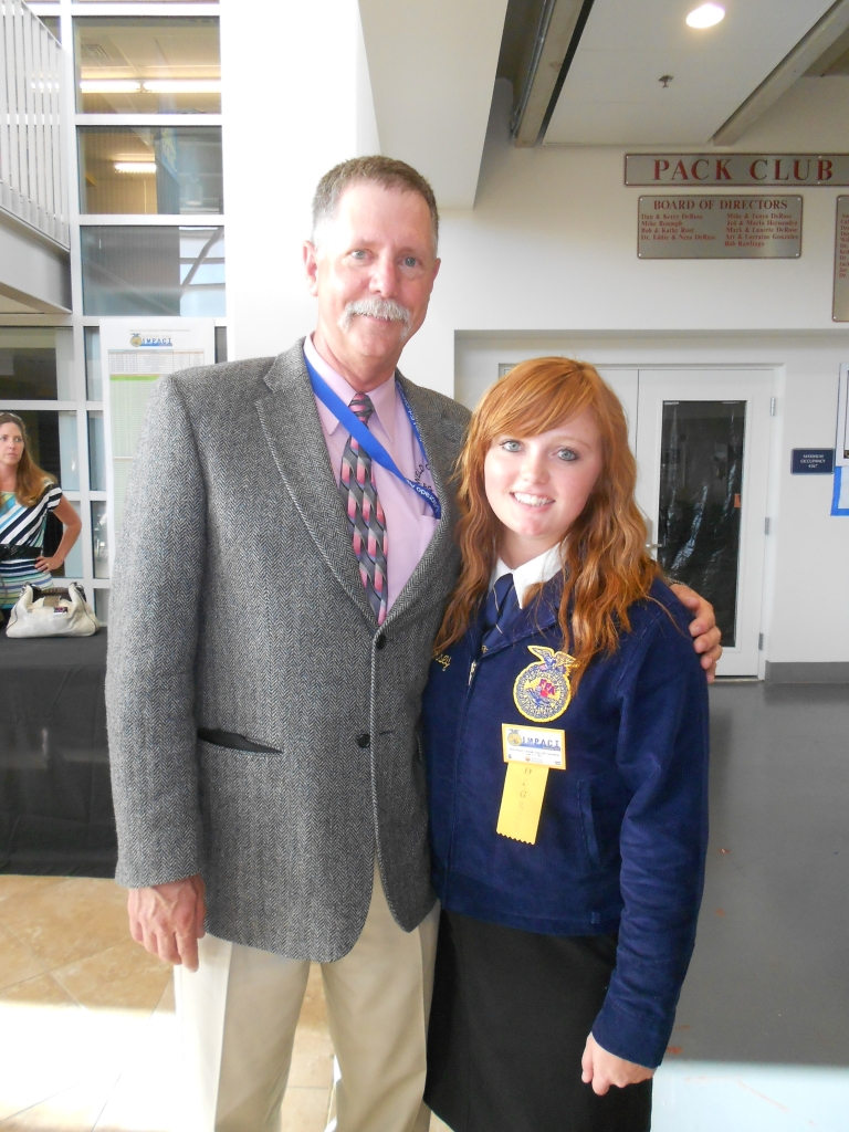 Madsen and her advisor, Tad McMillan, at the annual Colorado FFA State Convention.