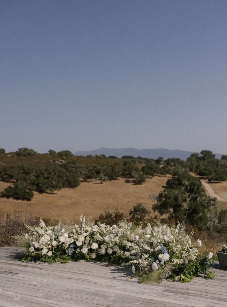 Lupton’s wedding piece overlooks a breathtaking view.