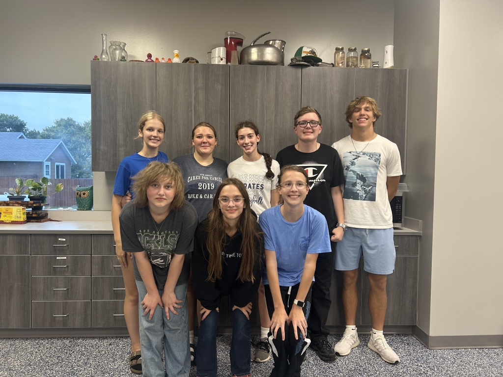 Front row, from left: Berkeley Bohnenstingl, Adryanna Sterling and Ella Peterson. Back row, from left: Kenadi David, Karsyn Bladow, Shyling Medenwaldt, Denver Nelson and Andrew Jean.