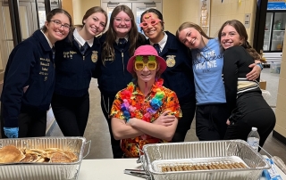 FFA Members serving breakfast to Lebanon High School Staff