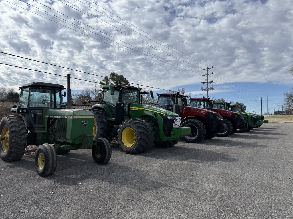 Haywood FFA members’ tractors parked at the second annual agricultural career day event.