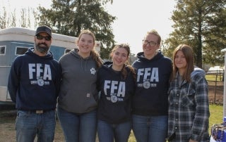 Tioga FFA members at horse rescue