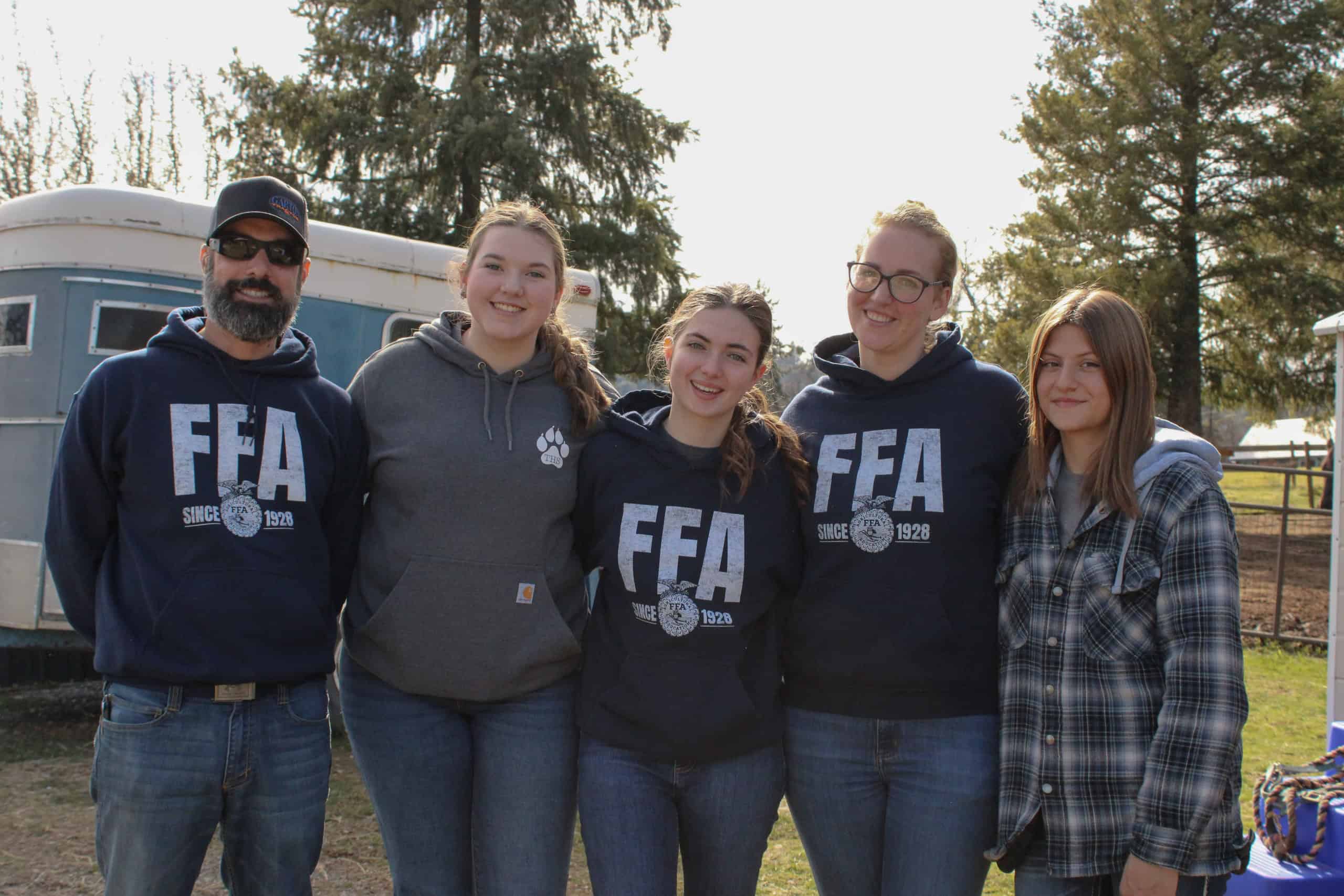 Tioga FFA members at horse rescue