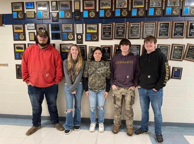 LaRue County FFA members dress up for Wildlife Day.