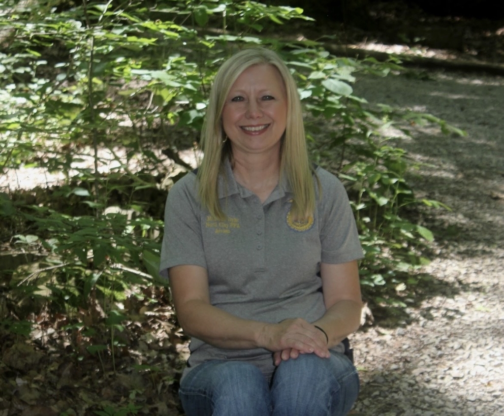 North Clay FFA advisor Katrina Van Dyke smiles for a picture during her chapter’s 2024 officer retreat.