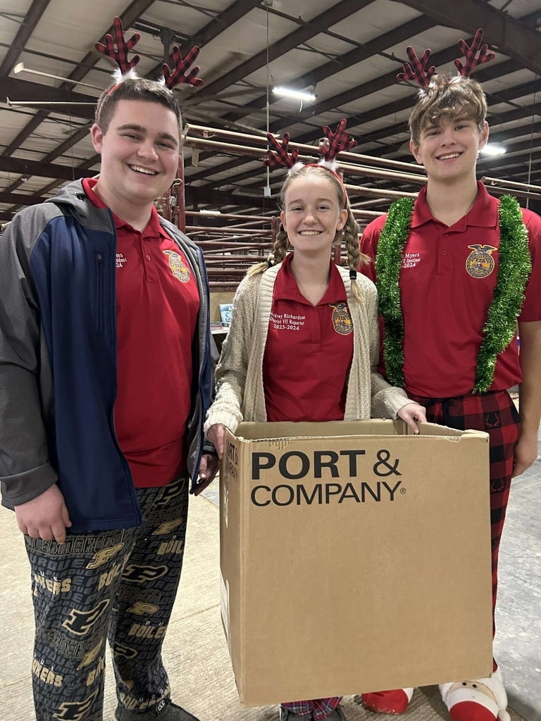 Indiana FFA District VII officers at the Cloverdale Toy Drive.