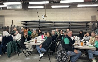 Texico Teachers gather to eat their appreciation breakfast before school.